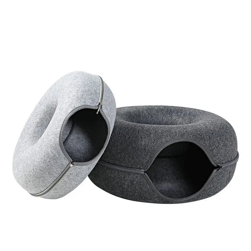 Felt Donut-Shaped Cat Bed