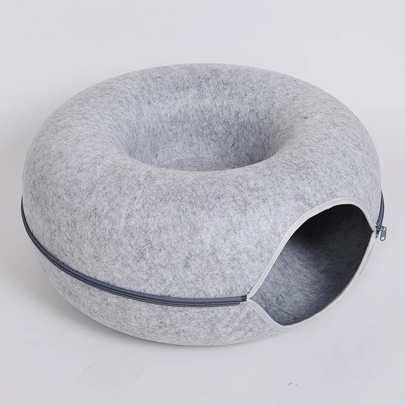 Felt Donut-Shaped Cat Bed