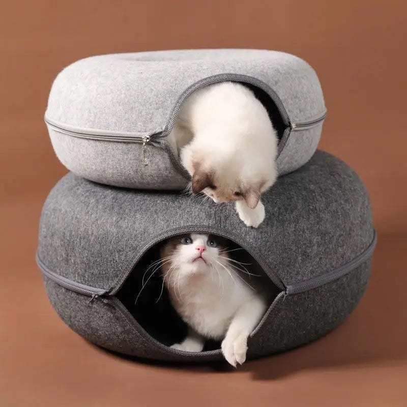 Felt Donut-Shaped Cat Bed