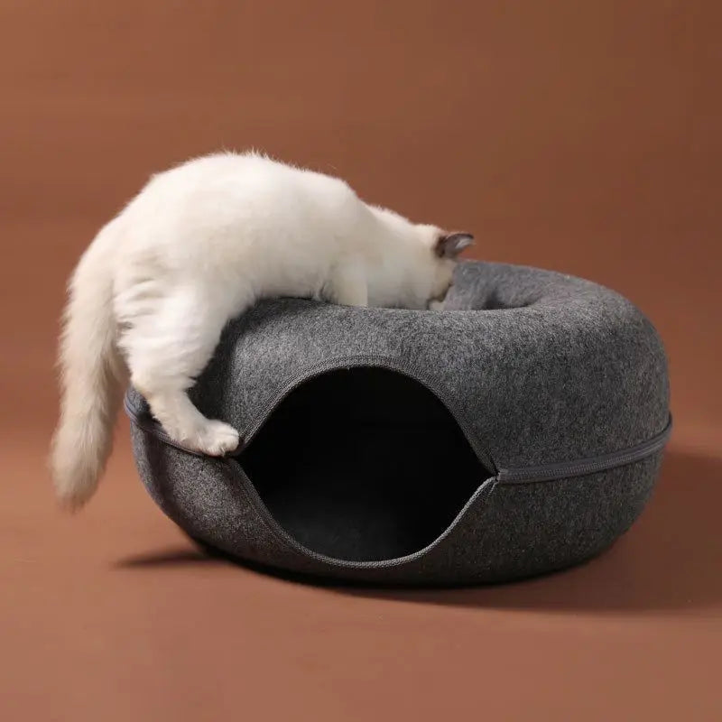 Felt Donut-Shaped Cat Bed