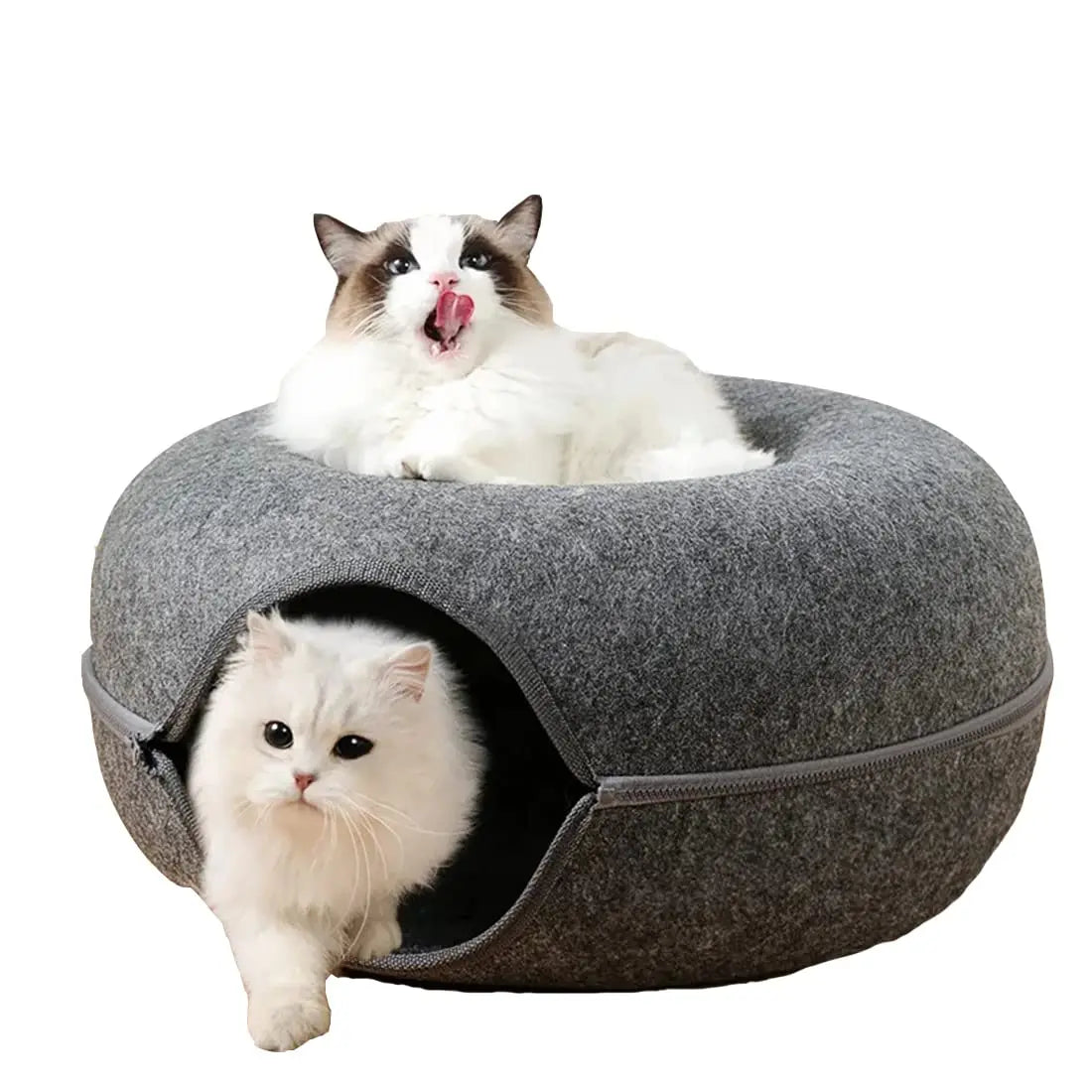 Felt Donut-Shaped Cat Bed