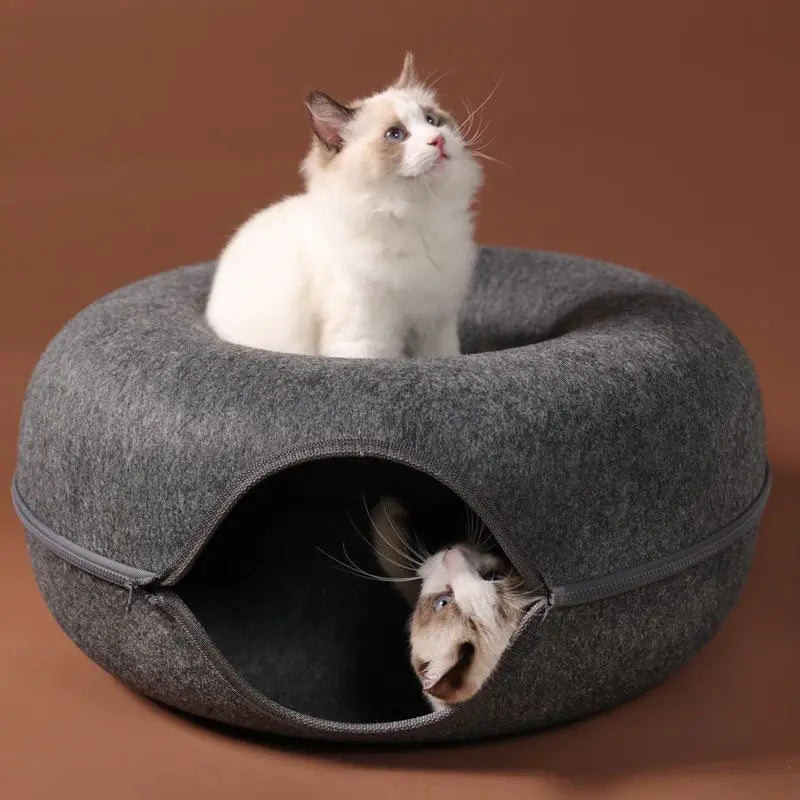 Felt Donut-Shaped Cat Bed