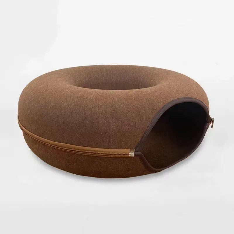 Felt Donut-Shaped Cat Bed