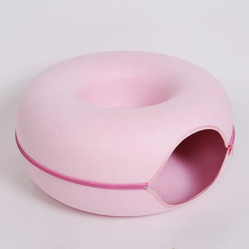 Felt Donut-Shaped Cat Bed