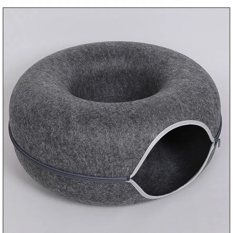 Felt Donut-Shaped Cat Bed