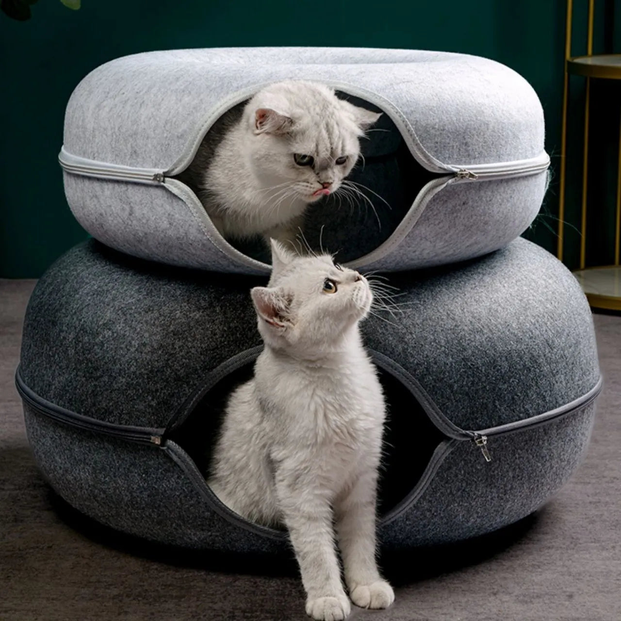 Felt Donut-Shaped Cat Bed
