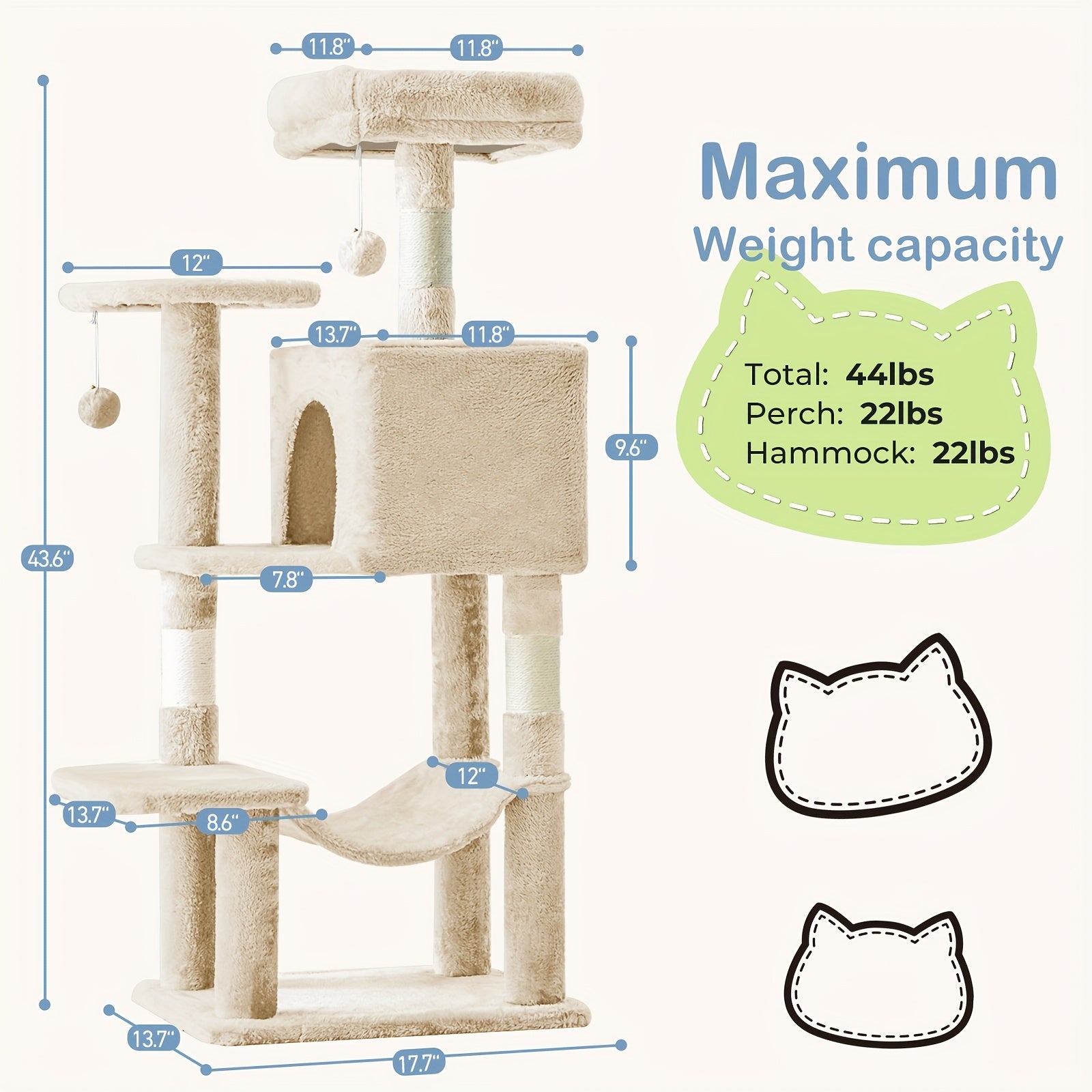44" Luxury  Cat Condo